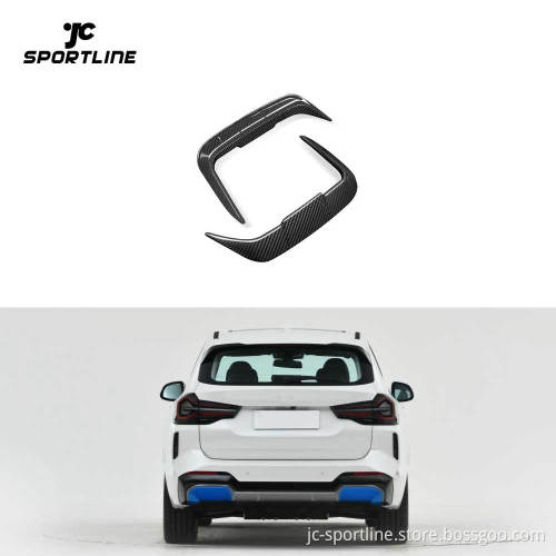 Prepreg Dry Carbon Fiber Rear Bumper Fins Canards for BMW IX3 G08I 2023